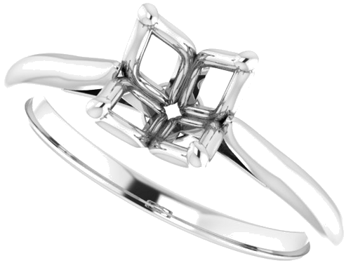 14K White  7 mm Round Solitaire Engagement Ring Mounting (5)