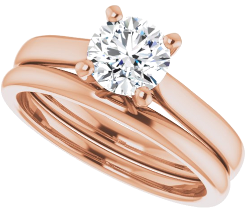 14K Rose 6 mm Round Engagement Ring Mounting (10)