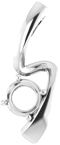 Pakabukas „Freeform Solitaire“ 585 Baltojo Aukso Round 6mm (1)