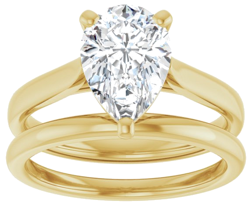 Sužadėtuvių Žiedas „Solitaire“ 585 Geltonojo Aukso Pear Shape 10mm x 7mm (8)