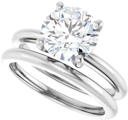 14K White  8.2 mm Round Solitaire Engagement Ring Mounting (10)