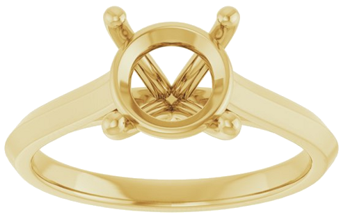 Sužadėtuvių Žiedas „Solitaire“ 585 Geltonojo Aukso Round 8mm (3)