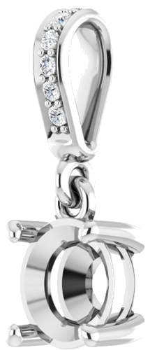 Pakabukas „Accented“ 585 Baltojo Aukso Round 6mm (2)