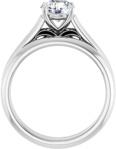 14K White  6.5 mm Round Solitaire Engagement Ring Mounting (7)