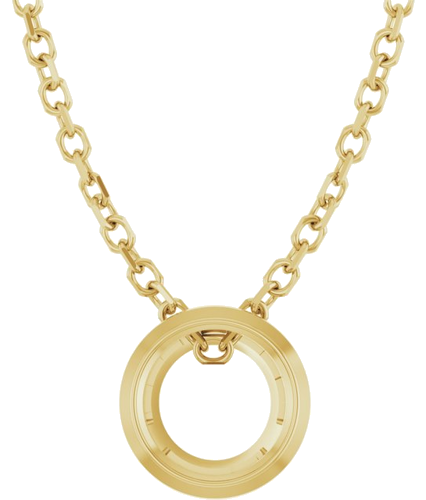 Pakabukas „Solitaire Bezel-Set“ 585 Geltonojo Aukso Round 5.2mm (1)