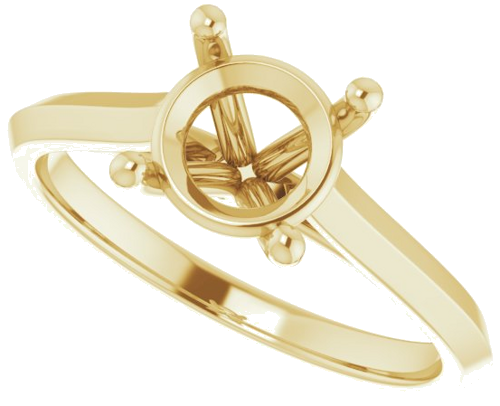 14K Yellow 7.4 mm Round Solitaire Engagement Ring Mounting (5)