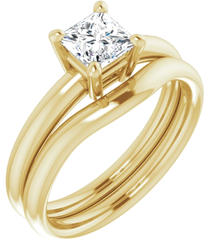 Sužadėtuvių Žiedas „Solitaire“ 585 Geltonojo Aukso Square 5mm (6)