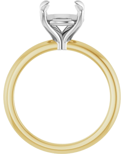 14K Yellow White 9 mm Round Solitaire Engagement Ring Mounting (2)