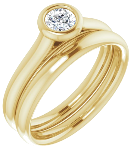 14K Yellow  4.1 mm Round Solitaire Engagement Ring Mounting (6)