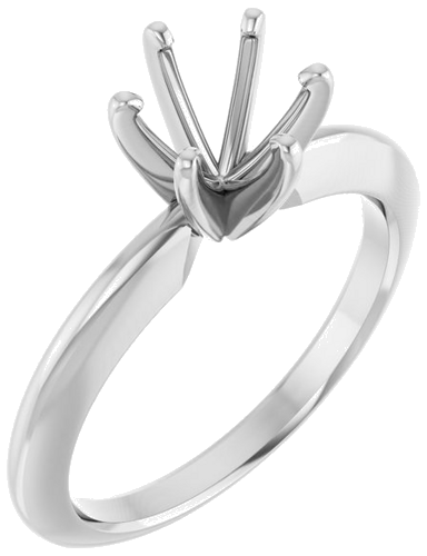 Sužadėtuvių Žiedas „Solitaire“ 950 Platinos Round 6mm x 6.6mm (1)