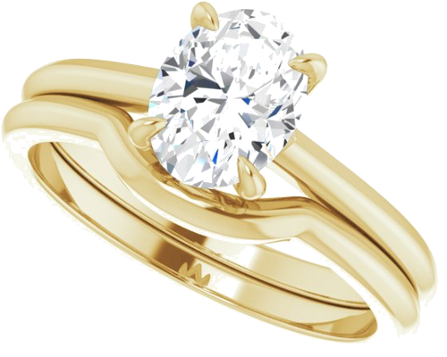 14K Yellow 8x6 mm Oval Solitaire Engagement Ring Mounting (10)