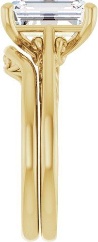 Sužadėtuvių Žiedas „Solitaire“ 585 Geltonojo Aukso Emerald 10mm x 8mm (9)