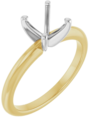 Sužadėtuvių Žiedas „Solitaire“ 585 Baltojo Ir Geltonojo Aukso Round 7mm (1)