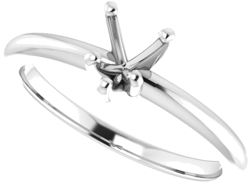 14K White  5x5 mm Heart Solitaire Engagement Ring Mounting (5)