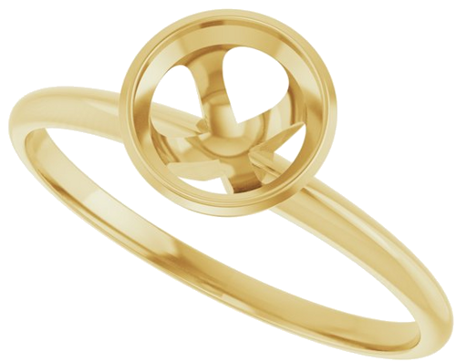 Sužadėtuvių Žiedas „Solitaire“ 585 Geltonojo Aukso Round 6.5mm (5)