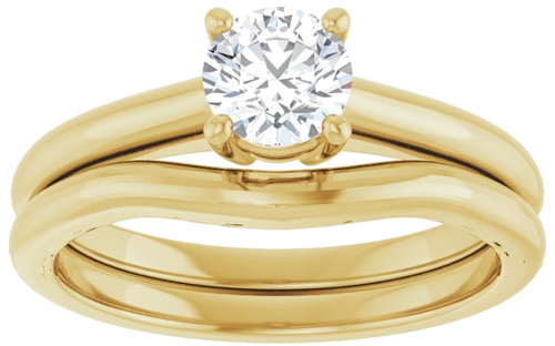 14K Yellow 5.2 mm Round Solitaire Engagement Ring Mounting (8)