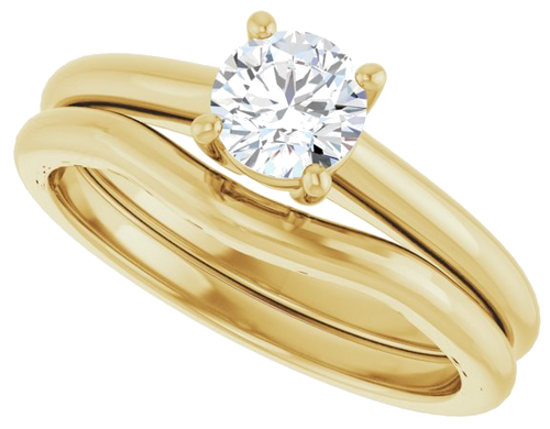 14K Yellow 5.2 mm Round Solitaire Engagement Ring Mounting (10)
