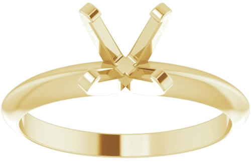 14K Yellow 5.7-6.0 mm Round 4-Prong Solitaire Engagement Mounting (3)