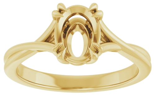 10K Yellow 8x6 mm Oval Solitaire Engagement Ring Mounting (3)