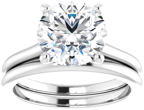 Sužadėtuvių Žiedas „Solitaire“ 585 Baltojo Aukso Round 9mm (8)