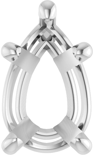 14K White 9x6 mm Pear Solitaire Slide Pendant Mounting (1)