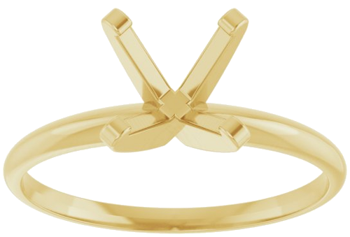 14K Yellow 5.5 x 5.5 mm Square Ultra-Lightweight Solitaire Engagement Ring Mounting (3)