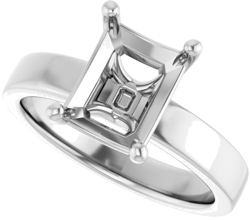 Sužadėtuvių Žiedas „Solitaire“ 585 Baltojo Aukso Emerald 9mm x 7mm (5)