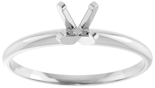 Sužadėtuvių Žiedas „Solitaire“ 585 Baltojo Aukso Round 4.6mm (3)