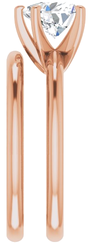 Sužadėtuvių Žiedas „Solitaire“ 585 Rožinis Aukso Heart Shape 7mm (9)