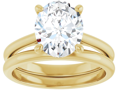 Sužadėtuvių Žiedas „Solitaire“ 750 Geltonojo Aukso Oval 10mm x 8mm (8)