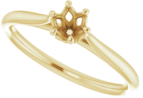 14K Yellow 4.1 mm Round Engagement Ring Mounting (5)