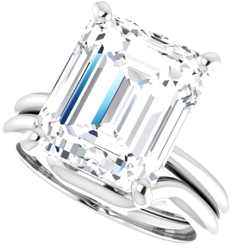 10K White  12x10 mm Emerald Solitaire Engagement Ring Mounting (10)