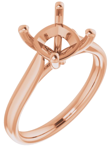 Sužadėtuvių Žiedas „Solitaire“ 585 Rožinis Aukso Cushion 8mm (1)