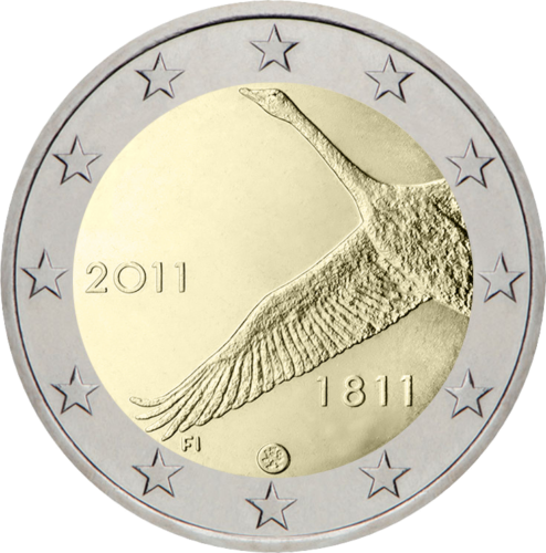 2011 Финляндия 200-летие Банка монета 2 евро (1)