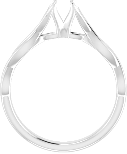 Sužadėtuvių Žiedas „Solitaire“ 585 Baltojo Aukso Round 4.4mm (2)