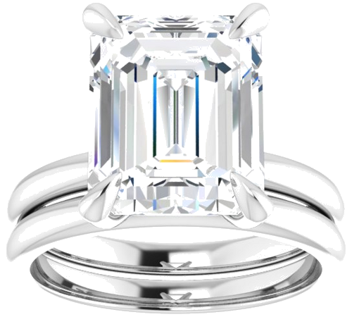 Sužadėtuvių Žiedas „Solitaire“ 950 Platinos Emerald 11mm x 9mm (8)