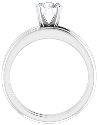 14K White  6 mm Round Solitaire Engagement Ring Mounting (7)