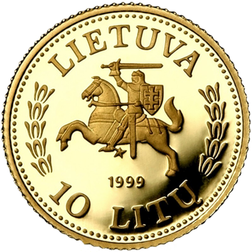 1999 Kalējs Lietuvas 10 litu zelta monēta (2)