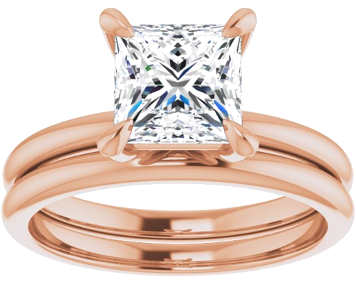 Sužadėtuvių Žiedas „Solitaire“ 585 Rožinis Aukso Square 6.5mm (8)