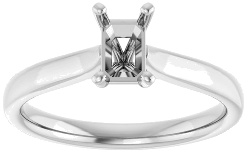 Sužadėtuvių Žiedas „Solitaire“ 585 Baltojo Aukso Emerald 6mm x 4mm (3)