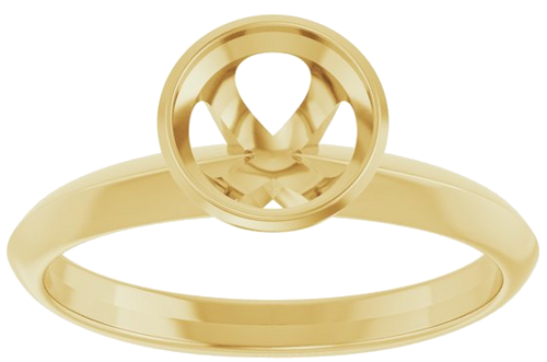 14K Yellow 6.5 mm Round Solitaire Engagement Ring Mounting (3)