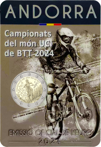 2024 Andora Kalnų dviračių čempionatas 2 eurų BU moneta (2)