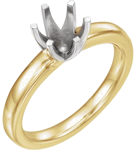 14K Yellow White 7.8 mm Round Medium Six-Prong Solstice Solitaire® Ring Mounting (1)