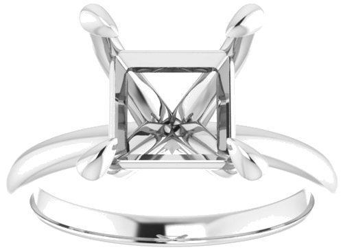 Sužadėtuvių Žiedas „Solitaire“ 585 Baltojo Aukso Square 8mm (3)