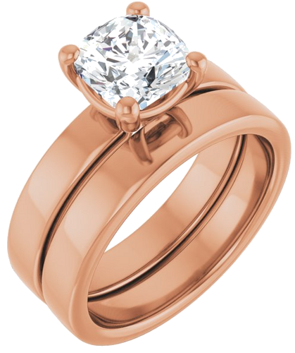 14K Rose 7 mm Cushion Solitaire Engagement Ring Mounting (6)