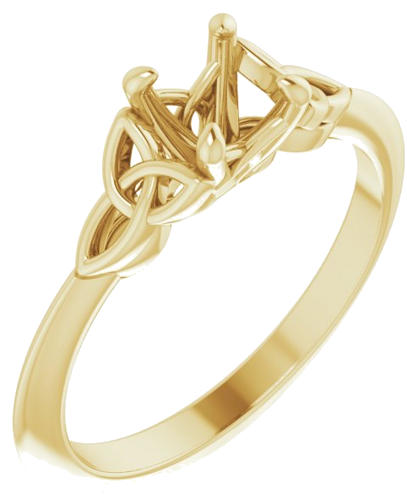 Sužadėtuvių Žiedas „Celtic-Inspired Solitaire“ 585 Geltonojo Aukso Round 5.2mm (1)