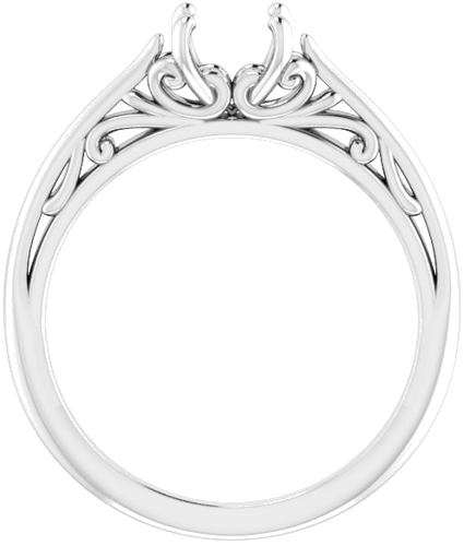 Sužadėtuvių Žiedas „Solitaire“ 585 Baltojo Aukso Round 6.5mm (4)