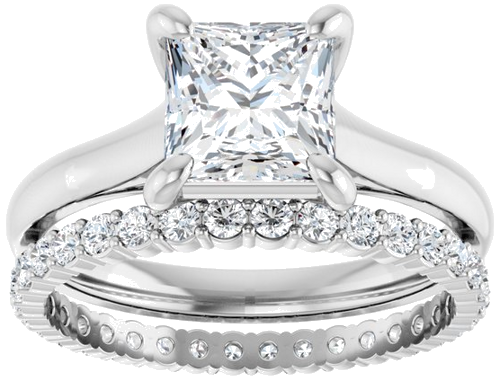 Sužadėtuvių Žiedas „Solitaire“ 585 Baltojo Aukso Square 6.5mm (8)