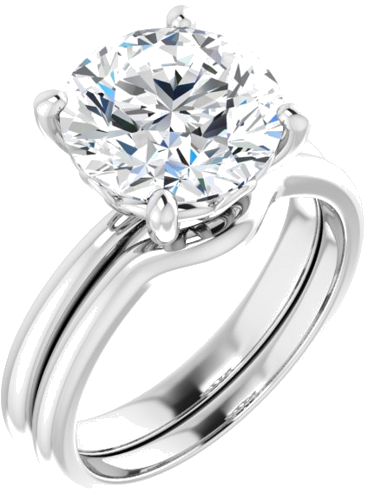 14K White 10 mm Round Solitaire Engagement Ring Mounting (6)