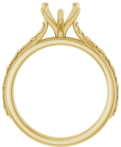 14K Yellow  10x7 mm Pear Solitaire Engagement Ring Mounting (2)